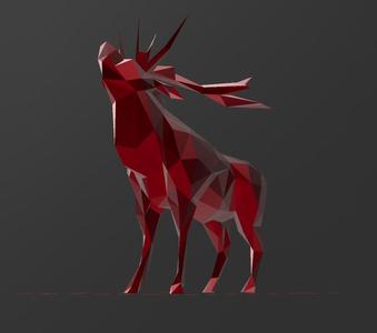 Deer Raised Its Head  - Low Poly - Excellent Design - Decor