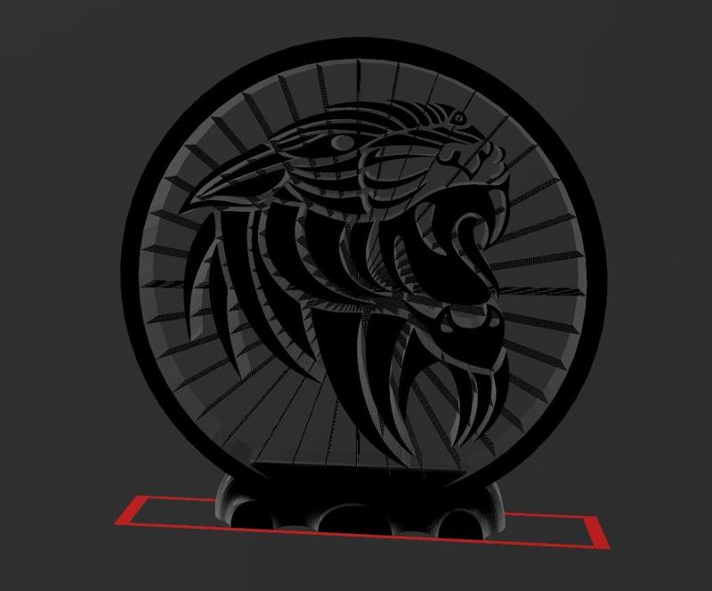Ancient Panther - Suspended - 2D- Thread Art STL