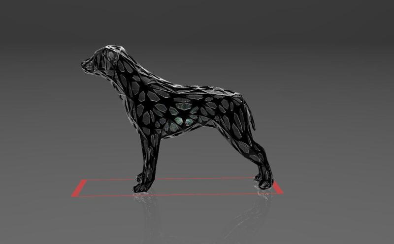Noble Dog - Voronoi Style - Spider Web - LowPoly - Perfect Design - Easy Print - Decor