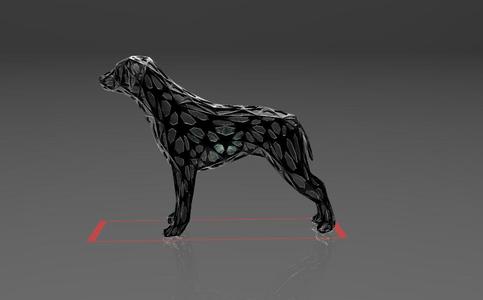 Noble Dog - Voronoi Style - Spider Web - LowPoly - Perfect Design - Easy Print - Decor