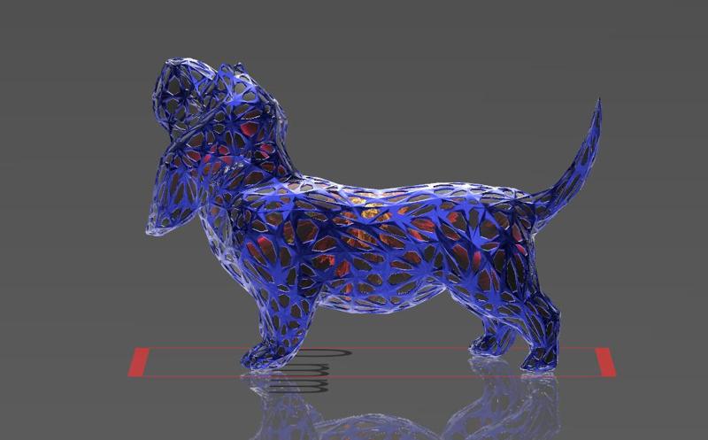 Base Basset Hound - Voronoi Style - Spider Web - LowPoly - Perfect Design - Easy Print - Decor