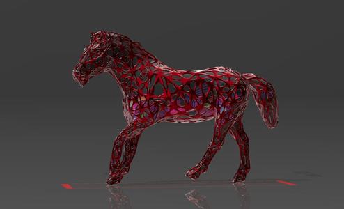 Horse 19 - Voronoi Style - Spider Web - LowPoly - Perfect Design - Easy Print - Decor