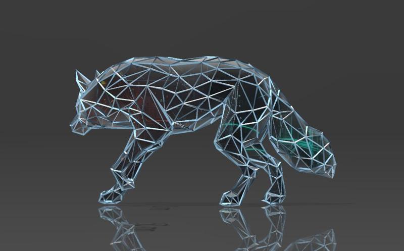 Cautious Wolf - Low Voronoi Style - Single Spider Web - LowPoly - Perfect Design - Easy Print - Decor