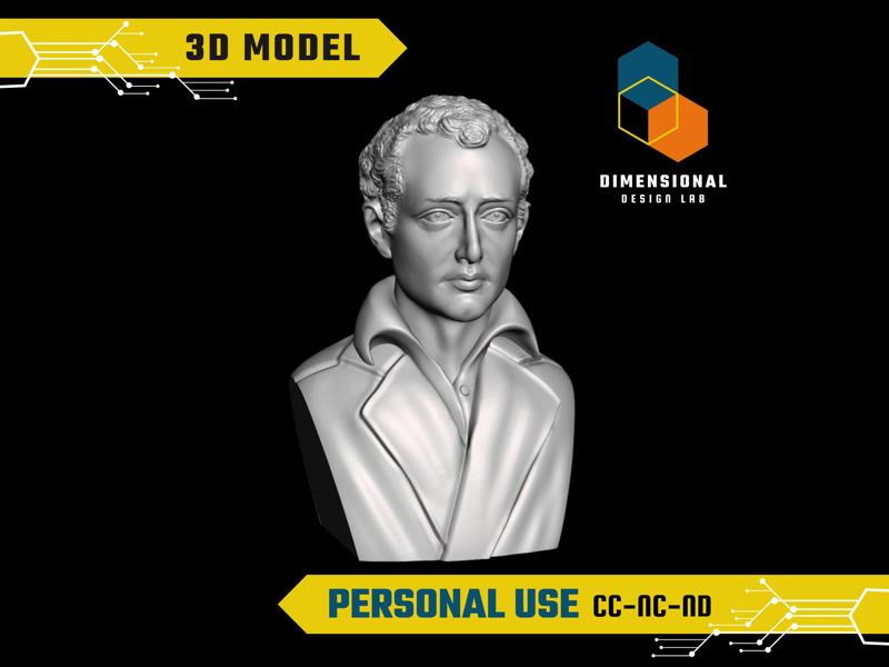George Gordon Byron - High-Quality STL File for 3D Printing (PERSONAL USE)