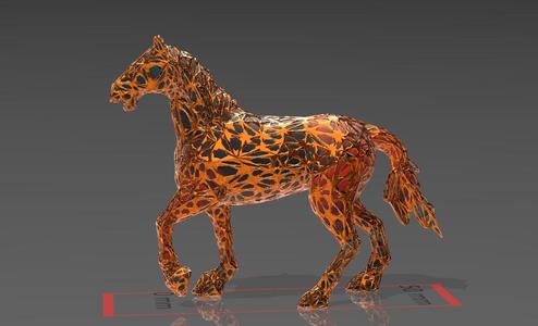 The Neighing Horse - Voronoi Style - Spider Web - LowPoly - Perfect Design - Easy Print - Decor