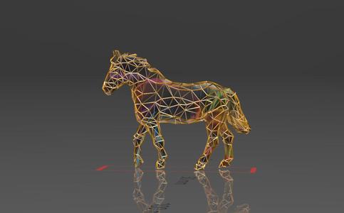 Horse Figure in Its Own Form - Low Voronoi Style - Single Spider Web - LowPoly - Perfect Design - Easy Print - Decor