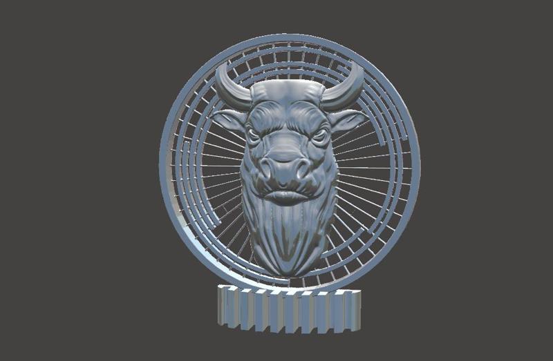 Noble Bull Head - P49 - Decor - Trinket - Quick Print Gift - 3D - NO SUPPORT