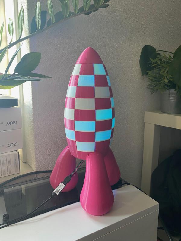 Toy Puzzle Rocket with Sound Activated Light Show or Lamp