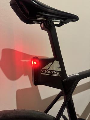 Saddle storage with Garmin Varia holder
