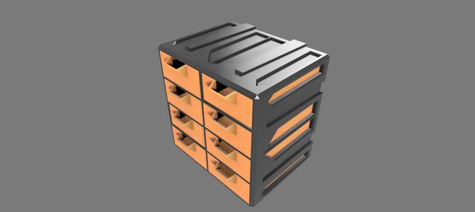 Modular storage box 20 × 20 × 15 cm - 8 drawers
