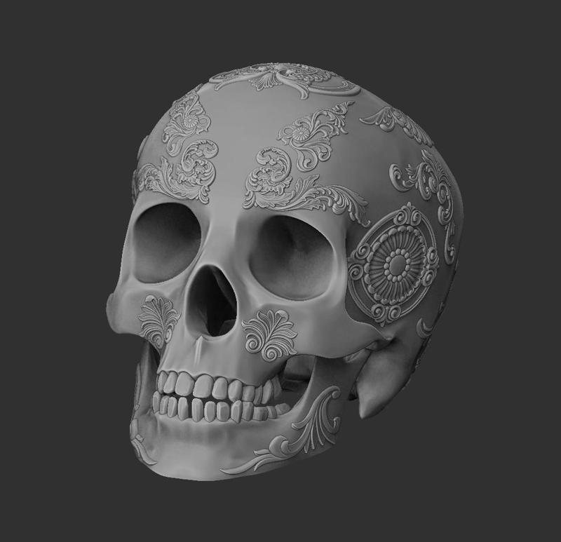 Skull ornament 3