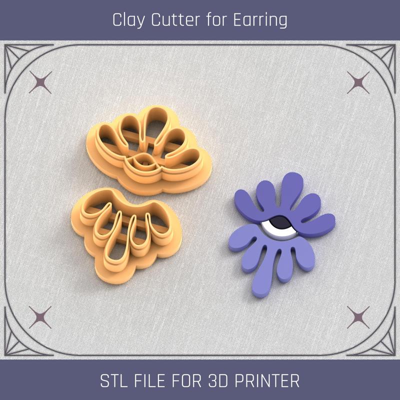 Mystical Eye Flower POLYMER CLAY CUTTER