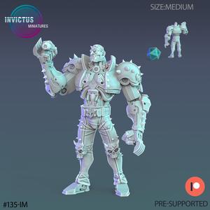 Space Cartel Leader ‧ Sci-Fi Miniature ‧ Wargame Miniatures ‧ Tabletop 3D Model ‧ RPG Miniature ‧ Cyberpunk Construct ‧ Steampunk War Machine ‧ STL FILE