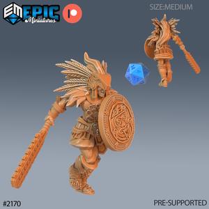 Eagle Hunter Macuahuitl ‧ DnD Miniature ‧ Tabletop Miniatures ‧ Gaming Monster ‧ 3D Model ‧ RPG ‧ DnDminis ‧ STL FILE