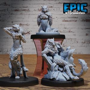 Werewolf Female Set ‧ DnD Miniature ‧ Tabletop Miniatures ‧ Gaming Monster ‧ 3D Model ‧ RPG ‧ DnDminis ‧ STL FILE