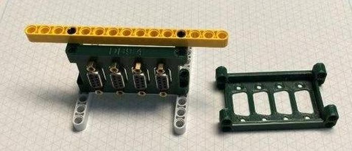 DB-9 connector mounting bracket compatible with lego technic