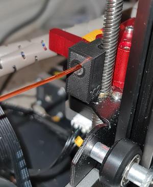 Ender 3V2 bullseye filament guide. Added support for stock extruders. 