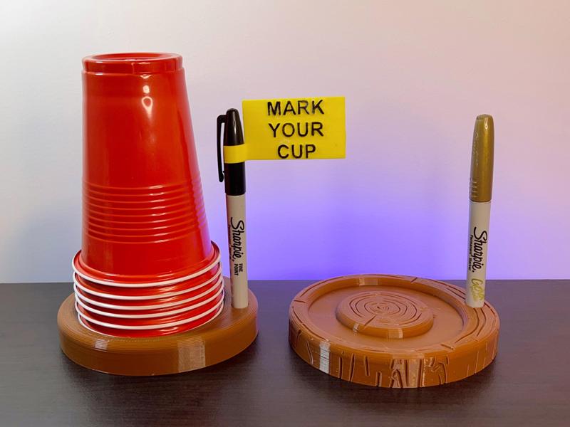 PartyCup dispenser and sharpie holder