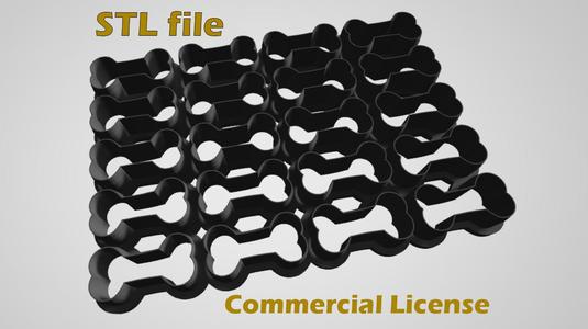 Dog bone Cracker Cookie Cutter | Cuts 20 cookies at once | STL File with Commercial License