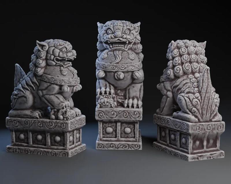 White Lion Statue   