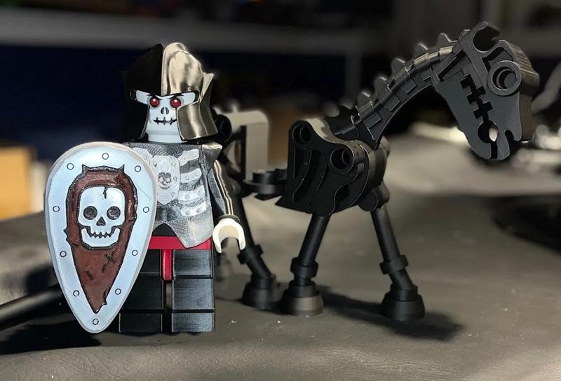 Skeleton Warrior Brick MegaFigure & Horse (5:1 Scale)   