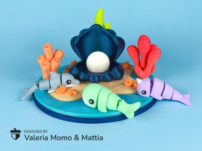 Diorama for Cute Flexi Animals, Oceanic Mammals Edition