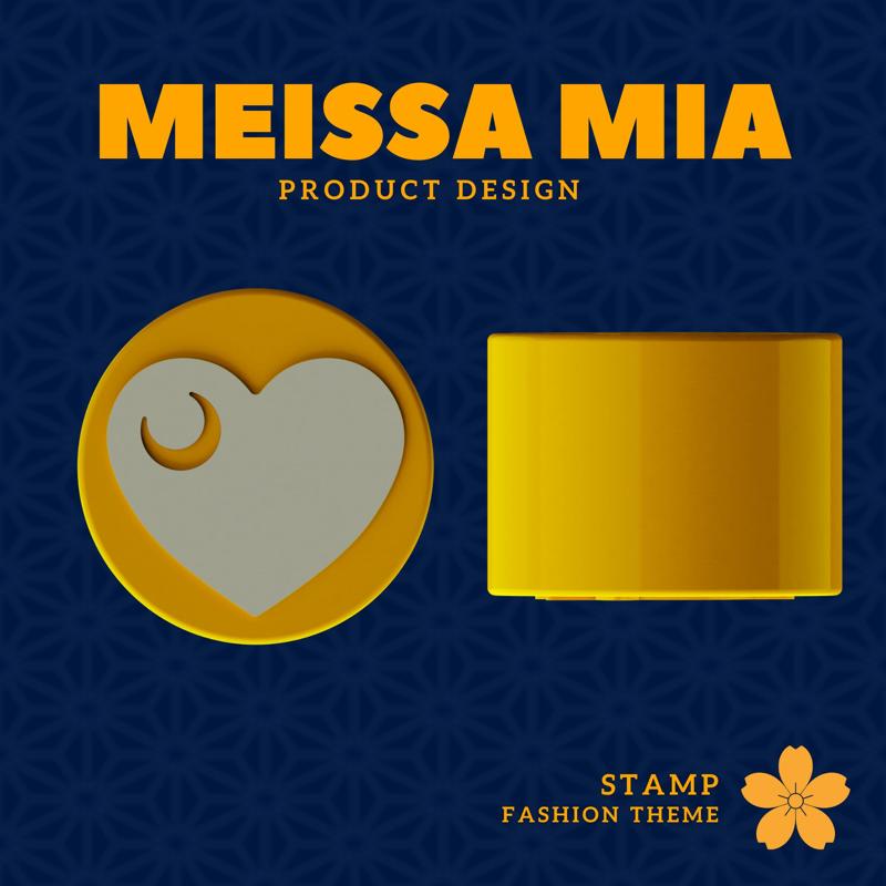 Japanese Sailor Moon Themed Stamp - Heart of the Moon | Digital 3D Print File for DIY Crafts & Stationery