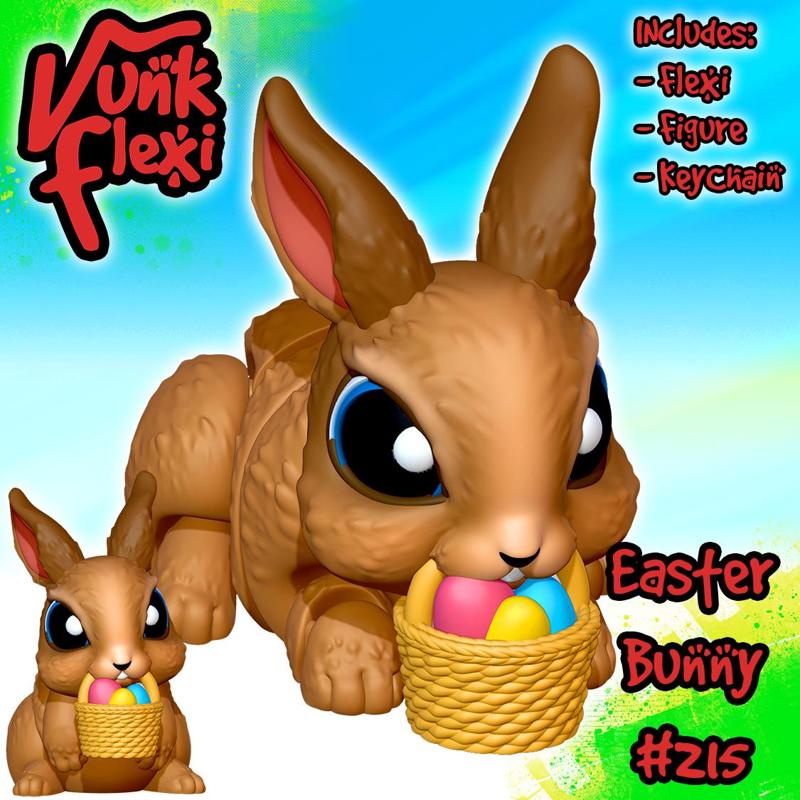 Easter Bunny MultiColor Flexi Print-In-Place + figure & keychain