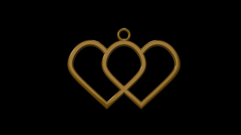 Pendant 03 - Heart 03 - Interconnecting Heart - Annette