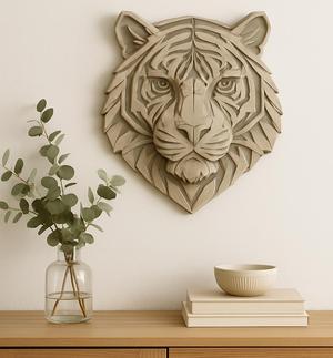 Tiger for wall art in home decor or use in a collar