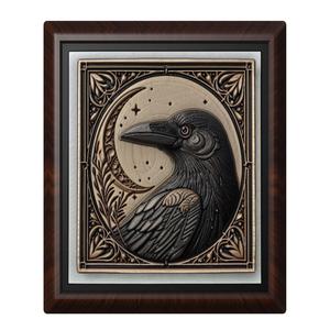 Crow animal wall art relief wall decor