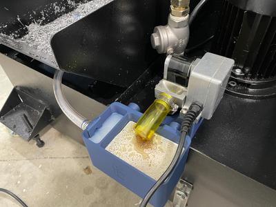 CNC Self Draining Coolant Skimmer Catch Basin
