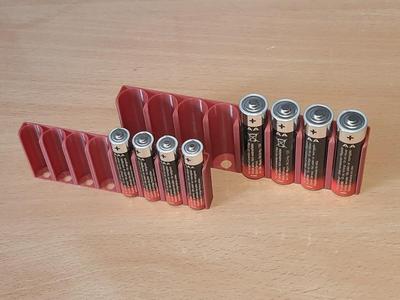 minimalistic quick battery holder for 2/3/4/6/8/12 AA/AAA cells (e.g. attach to cabinet door; vase mode)