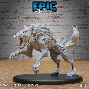 Undead Dire Wolf Roar ‧ DnD Miniature ‧ Tabletop Miniatures ‧ Gaming Monster ‧ 3D Model ‧ RPG ‧ DnDminis ‧ STL FILE