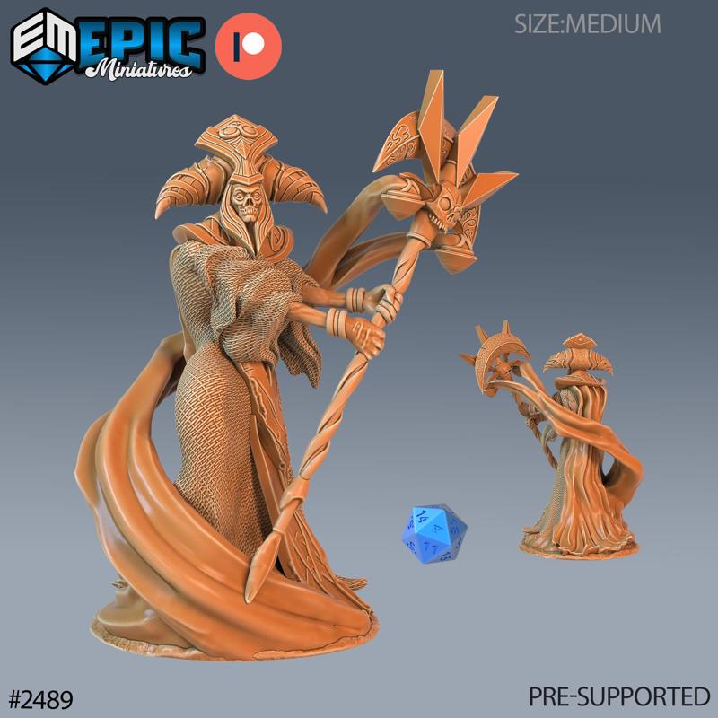 Arch Lich Staff ‧ DnD Miniature ‧ Tabletop Miniatures ‧ Gaming Monster ‧ 3D Model ‧ RPG ‧ DnDminis ‧ STL FILE