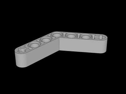 Lego Compatible (32348.dat) Technic Beam  4 x  4 Liftarm Bent 53.13