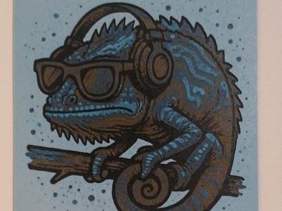 Funky Chameleon Wall Art