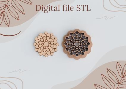 STL Digital Files for Polymer Clay Cutters | 3D Printable Cookie Cutters | DIY Craft Tools | Instant download | Earrings cutters "Flower"