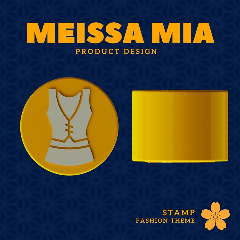 Japanese Girls Group Fashion – Performance Dress Outfit Stamp | Digital 3D Print File for DIY Crafts & Stationery
