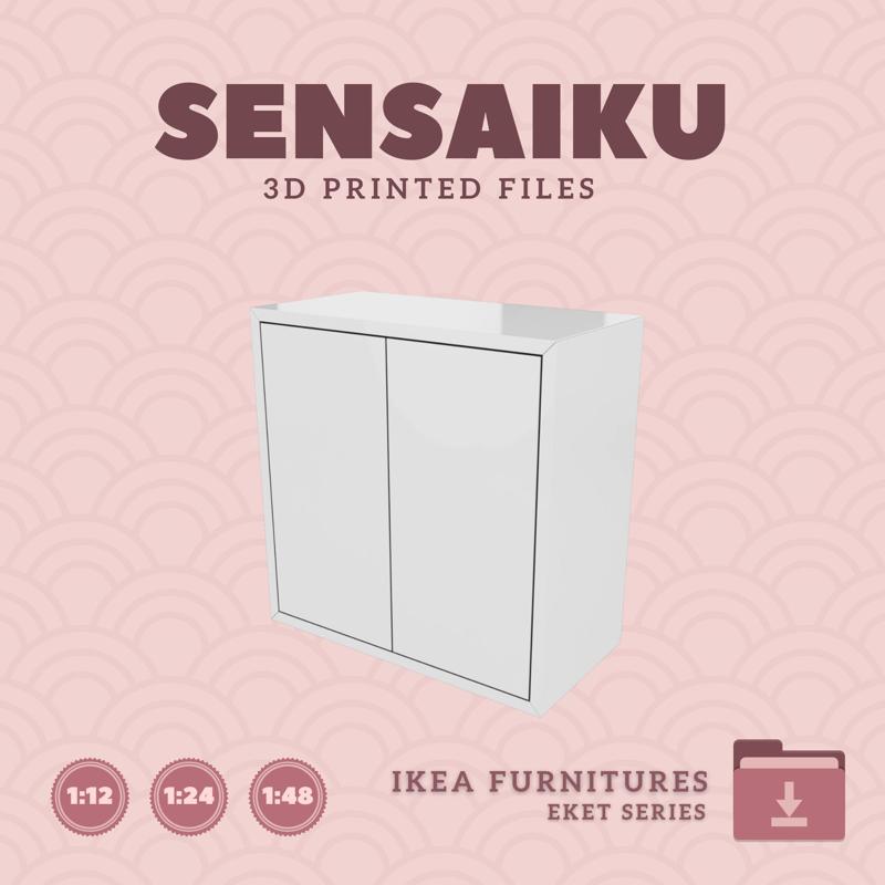 Miniature Replica 07. EKET Cabinet V2 for Miniature Dollhouse - IKEA - 3D Print Instant Download