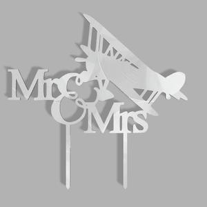 Mr And Mrs Airplane Cake Topper