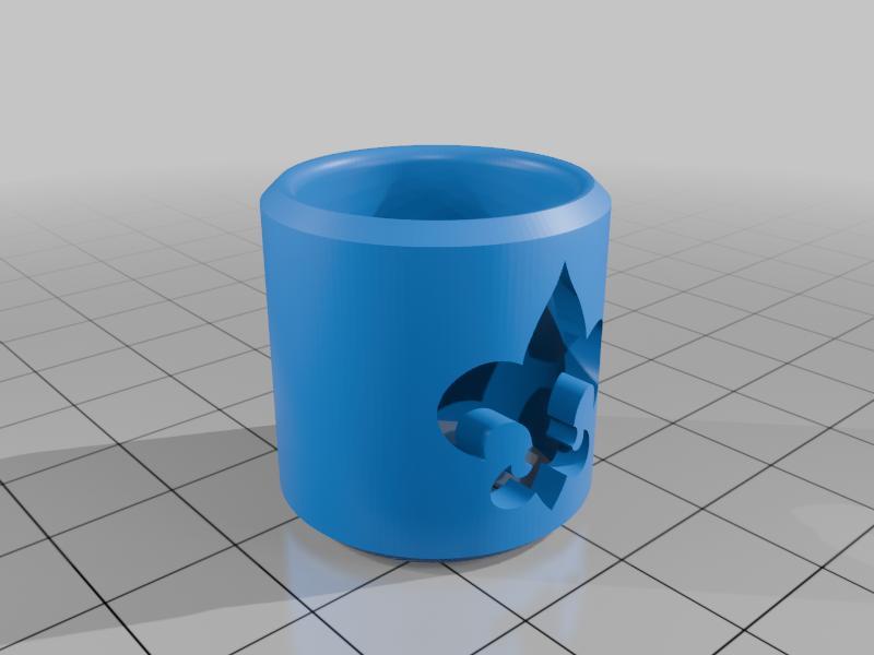 Scout Slide / Woggle - Cylinder w/ Cut-out Fleur