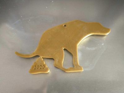 dog pooping 2020 ornament
