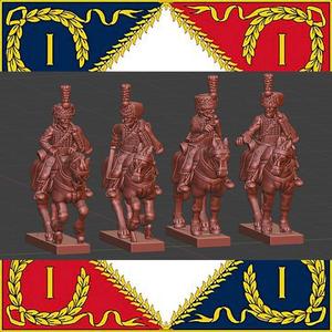 Epic Napoleonic French ADC's with Hussar dress and busby