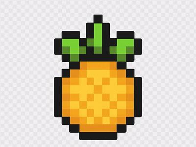 A pixelated pineapple - keychain