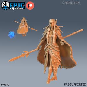 Fey Elf Winter Spear ‧ DnD Miniature ‧ Tabletop Miniatures ‧ Gaming Monster ‧ 3D Model ‧ RPG ‧ DnDminis ‧ STL FILE