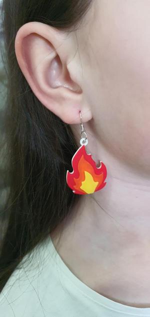 Fire flame earrings