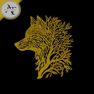 Wolf - Tree - Line Art - 2D Wall Art Decor