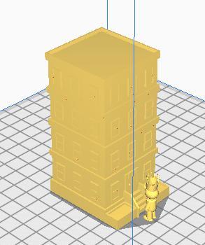 apartment building with one person