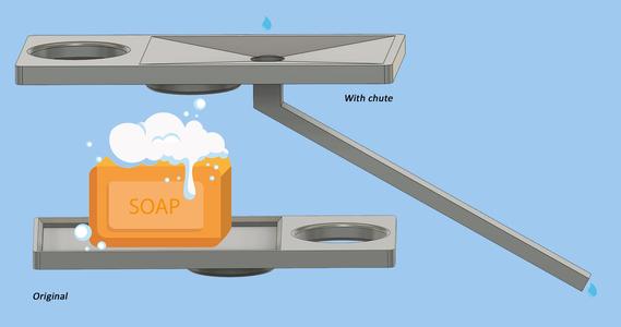 Soap & glass holder add-on for old holder (parametric)